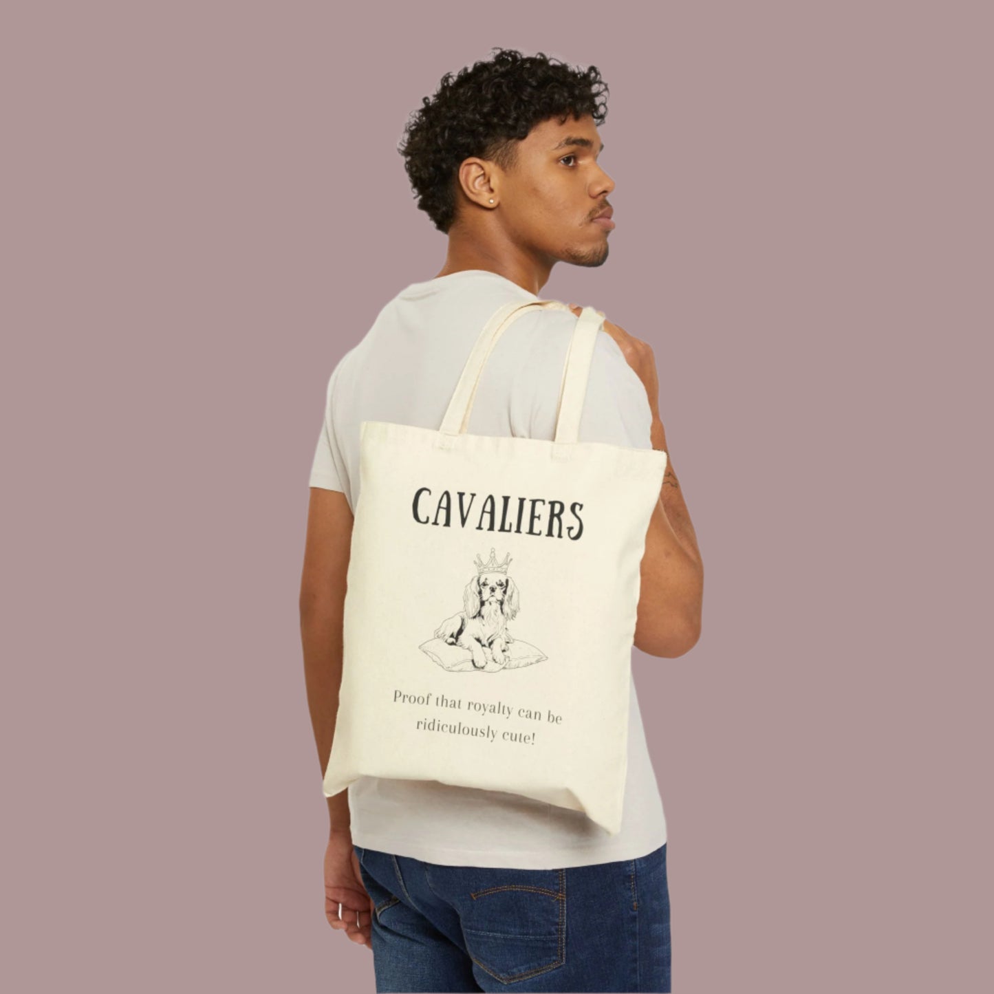 Canvas Tote Bag for King Charles Cavalier Spaniel Lovers