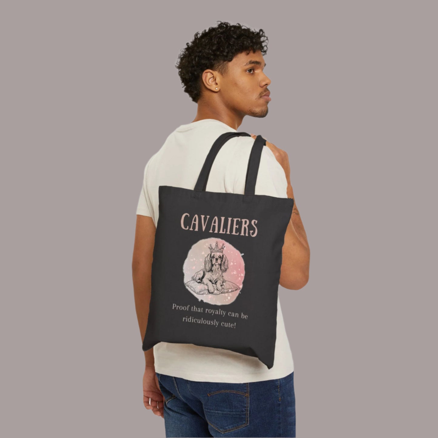 Canvas Tote Bag for King Charles Cavalier Spaniel Lovers